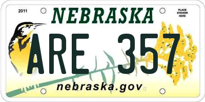 NE license plate ARE357