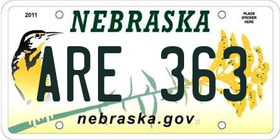 NE license plate ARE363