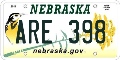 NE license plate ARE398