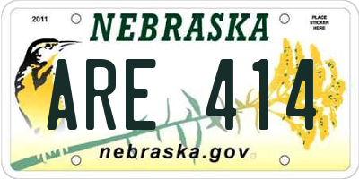 NE license plate ARE414