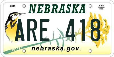 NE license plate ARE418