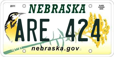 NE license plate ARE424