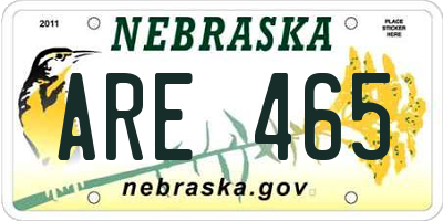NE license plate ARE465