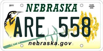 NE license plate ARE558