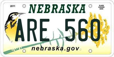 NE license plate ARE560