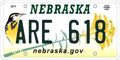NE license plate ARE618
