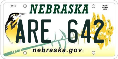 NE license plate ARE642