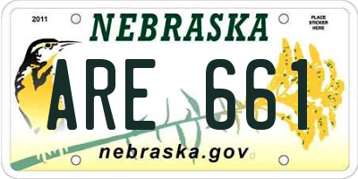 NE license plate ARE661