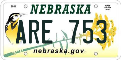 NE license plate ARE753