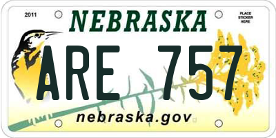 NE license plate ARE757