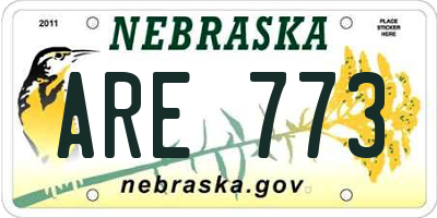NE license plate ARE773