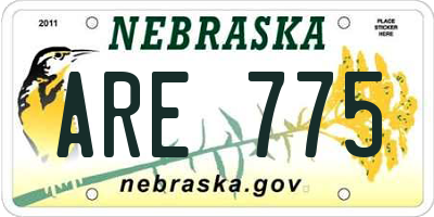 NE license plate ARE775