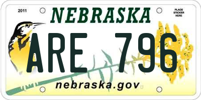 NE license plate ARE796