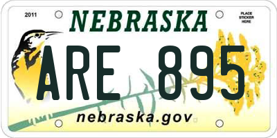 NE license plate ARE895