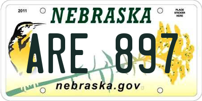 NE license plate ARE897