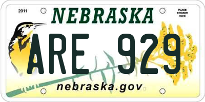 NE license plate ARE929