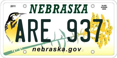 NE license plate ARE937