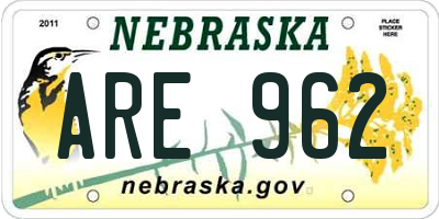NE license plate ARE962