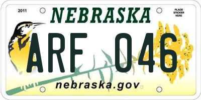 NE license plate ARF046