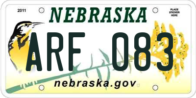 NE license plate ARF083