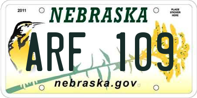 NE license plate ARF109