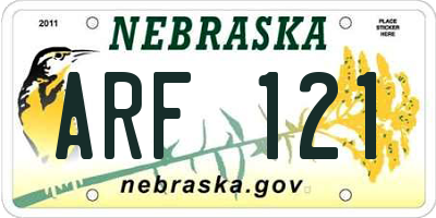 NE license plate ARF121