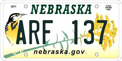 NE license plate ARF137