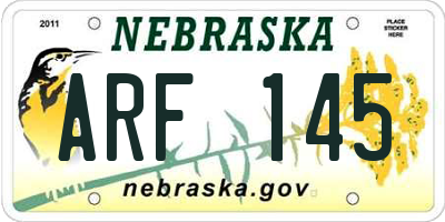 NE license plate ARF145