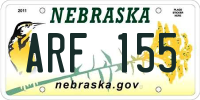 NE license plate ARF155