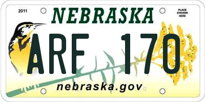 NE license plate ARF170