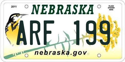 NE license plate ARF199