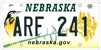 NE license plate ARF241