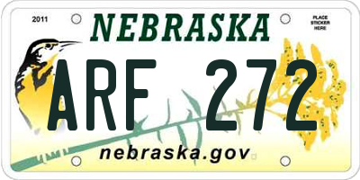NE license plate ARF272