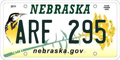 NE license plate ARF295