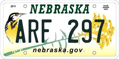 NE license plate ARF297