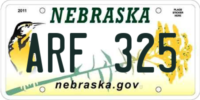 NE license plate ARF325
