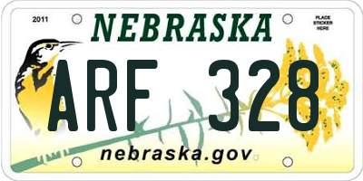 NE license plate ARF328