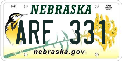 NE license plate ARF331