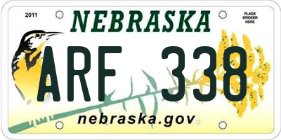 NE license plate ARF338