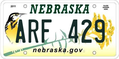 NE license plate ARF429