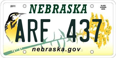 NE license plate ARF437