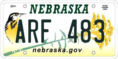 NE license plate ARF483