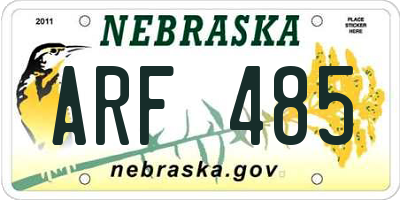 NE license plate ARF485