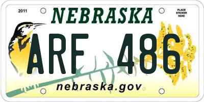 NE license plate ARF486