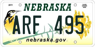 NE license plate ARF495