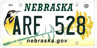 NE license plate ARF528