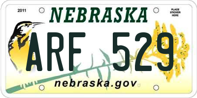 NE license plate ARF529