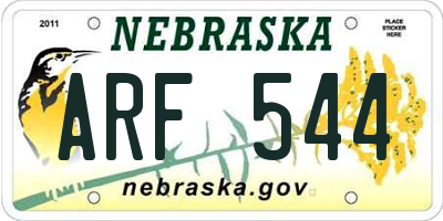NE license plate ARF544
