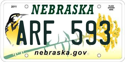 NE license plate ARF593