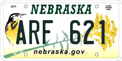 NE license plate ARF621